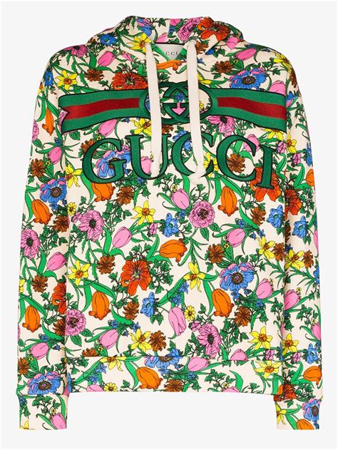 gucci floral grey hoodie|gucci trim tan hoodie sweatshirt.